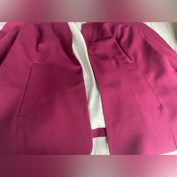 Women's Marni Notched Collar Blazer - Burgundy - Picture 7 of 7